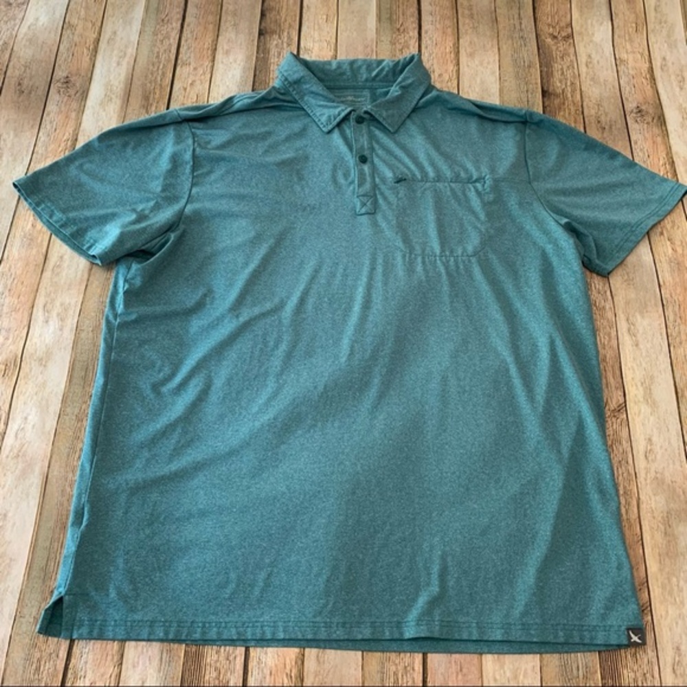 Eddie Bauer mens short sleeve moisture wicking polo shirt | size XL Tall